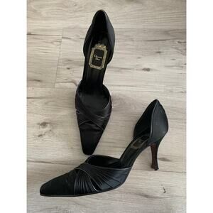 Christian Dior D'Orsay Satin Heels Kitten Heels Size 39.5